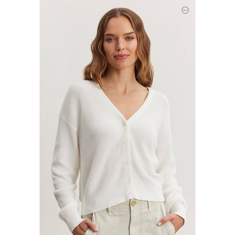 Velvet by Graham & Spencer Tava Cardigan in White XS